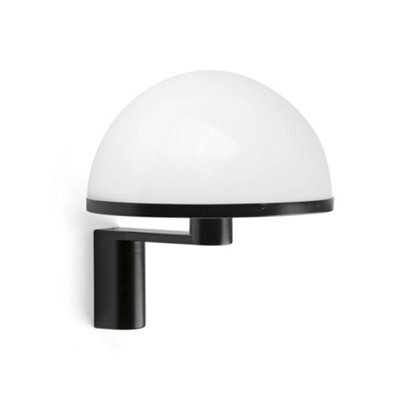Luminosa Lighting Luminosa Dome Wall Lamp Satin Black, Gloss White Shade E27 - image 1