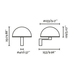 Luminosa Lighting Luminosa Dome Wall Lamp Satin Black, Gloss White Shade E27 - thumbnail 3
