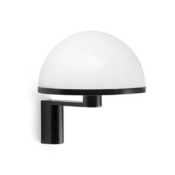 Luminosa Lighting Luminosa Dome Wall Lamp Satin Black, Gloss White Shade E27