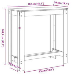 Berkfield Bar Table White 102X50X103.5 Cm Engineered Wood - thumbnail 9