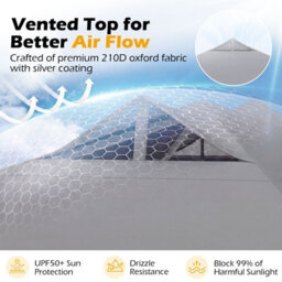 Gainoom 300 X 300 Cm Pop Up Grey Canopy Tent 1 Person Easy Setup Gazebo Shelter W/ Sandbags - thumbnail 5