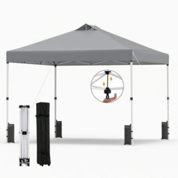 Gainoom 300 X 300 Cm Pop Up Grey Canopy Tent 1 Person Easy Setup Gazebo Shelter W/ Sandbags - thumbnail 1