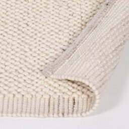 Milo Ivory Chunky Textured Pebble Weave Wool Border Rug 170X120Cm - thumbnail 5