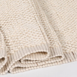 Milo Ivory Chunky Textured Pebble Weave Wool Border Rug 170X120Cm - thumbnail 4