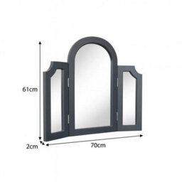 Melody Maison Large Dressing Table, Mirror & Stool Set - Daventry Navy Black Range - thumbnail 6