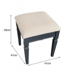Melody Maison Large Dressing Table, Mirror & Stool Set - Daventry Navy Black Range - thumbnail 7