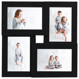 Berkfield Modern Collage Photo Frame For 4X(13X18 Cm) Picture Black Mdf - thumbnail 2