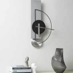 Wyld And Coco Grey Steel Wall Clock 31 X 63 Cm - Modern Minimalist No Numbers - thumbnail 2
