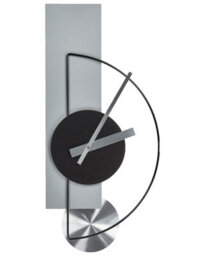 Wyld And Coco Grey Steel Wall Clock 31 X 63 Cm - Modern Minimalist No Numbers - thumbnail 1