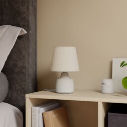 Conical Matt White Ceramic Led Table Lamp - thumbnail 6