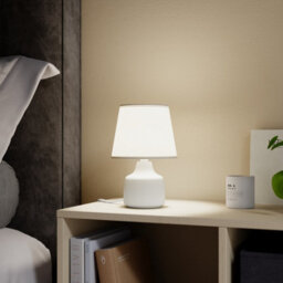 Conical Matt White Ceramic Led Table Lamp