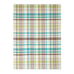 Homescapes Wilson Handwoven Blue, Yellow And Brown Tartan 100% Cotton Rug, 70 X 120 Cm - thumbnail 2
