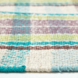Homescapes Wilson Handwoven Blue, Yellow And Brown Tartan 100% Cotton Rug, 70 X 120 Cm - thumbnail 4