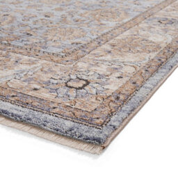 Blue Traditional Bordered Floral 10mm Thick Stain-Resistant Rug For Bedroom, Living Room, & Dining Room-80Cm X 300Cm (Runner) - thumbnail 5