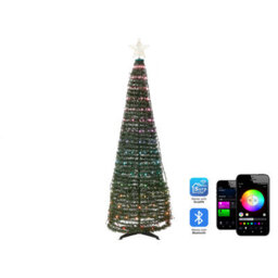 Beliani Floor Christmas Decoration Smart Led With App Saarloq Christmas Tree 188 Cm Green - thumbnail 1
