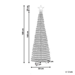 Beliani Floor Christmas Decoration Smart Led With App Saarloq Christmas Tree 188 Cm Green - thumbnail 3