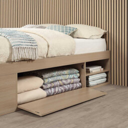 Home Treats King Size Platform Bed With 4 X 120Cm Oak Acoustic Wall Panel - thumbnail 4