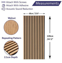 Home Treats King Size Platform Bed With 4 X 120Cm Oak Acoustic Wall Panel - thumbnail 6