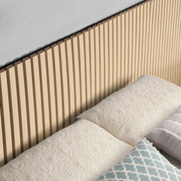 Home Treats King Size Platform Bed With 4 X 120Cm Oak Acoustic Wall Panel - thumbnail 3