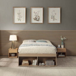 Home Treats King Size Platform Bed With 4 X 120Cm Oak Acoustic Wall Panel - thumbnail 9
