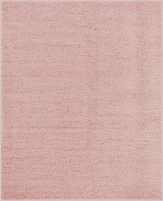 Livabliss Moda Shaggy-Solid Color Pink Plush Soft Pile Living Bedroom Rug 200 X 275 Cm Easy Care, Non Shedding - image 1