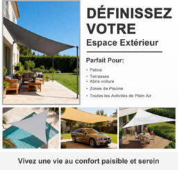 Beige 2X3M Rectangular Shade Sail 95% Uv Protection Waterproof - thumbnail 5
