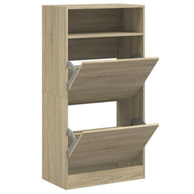 Berkfield Durable Shoe Cabinet Sonoma Oak 60X34X116 Cm Engineered Wood