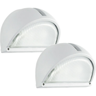 2-Pack Ip44 Outdoor Wall Light In White Aluminium With 40W E27 Bulb For Porch And Garden - image 1