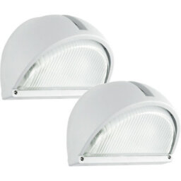 2-Pack Ip44 Outdoor Wall Light In White Aluminium With 40W E27 Bulb For Porch And Garden - thumbnail 1