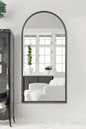 "Mirroroutlet Arcus - Black Framed Full Length  Arched Leaner / Wall Mirror 71"" X 35"" (180Cm X 90Cm)" - thumbnail 2