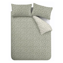 Bianca Bedding Shadow Leaves 200 Thread Count Cotton Reversible Double Duvet Cover Set With Pillowcases Green - thumbnail 5