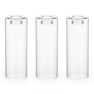 3Pack E14 Clear Glass Lamp Shades, Small Lampshades For Ceiling Lights, Table Lamps & Floor Lamps, 16Cm Height Pendant Light - image 1