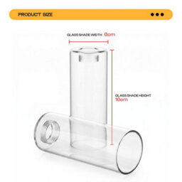 3Pack E14 Clear Glass Lamp Shades, Small Lampshades For Ceiling Lights, Table Lamps & Floor Lamps, 16Cm Height Pendant Light - thumbnail 2