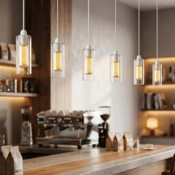3Pack E14 Clear Glass Lamp Shades, Small Lampshades For Ceiling Lights, Table Lamps & Floor Lamps, 16Cm Height Pendant Light - thumbnail 6