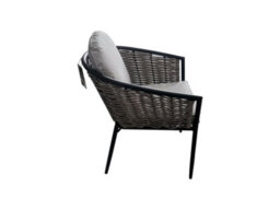 Sh&g Bolingbroke 4 Seat Garden Furniture Set - 4 Piece Square Table & Chairs - Aluminium & Grey Rattan With Beige Cushions - thumbnail 5