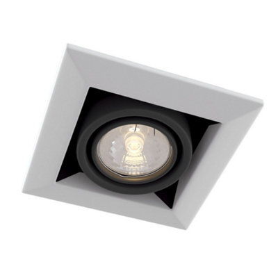 Luminosa Lighting Luminosa Metal Modern Recessed Square Downlight White, 1 Light, Gu10 - image 1