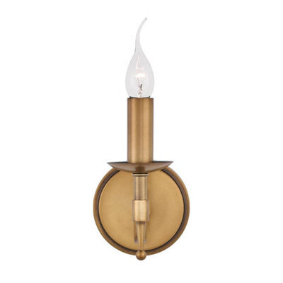 Luminosa Lighting Luminosa Stanford 1 Light Indoor Candle Wall Light Antique Brass, E14
