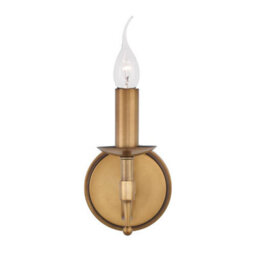 Luminosa Lighting Luminosa Stanford 1 Light Indoor Candle Wall Light Antique Brass, E14 - thumbnail 1