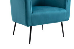 Nordlys Metal And Velvet Blue Lounge Chair Vintage Style Living Room - thumbnail 5