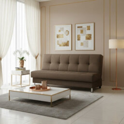Enduro Iii Sofa Bed For Living Room Polyurethane Foam Wave Spring Wooden Frame Click Clack 193X90X85Cm Brown - thumbnail 1