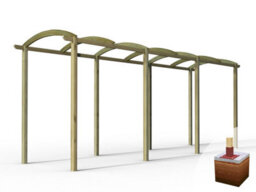 Edecks Extended Contemporary Colonnade Wooden Garden Pergola (1800mm X 7200mm) With Concrete In Posts (2.7M) - thumbnail 2