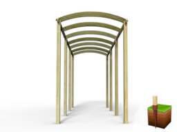 Edecks Extended Contemporary Colonnade Wooden Garden Pergola (1800mm X 7200mm) With Concrete In Posts (2.7M) - thumbnail 3