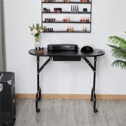 Yaheetech Folding Manicure Table Nail Desk Black - thumbnail 1