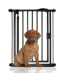 Bettacare Auto Close Pet Gate, 61Cm - 66.5Cm, Matt Black, Extra Narrow, Narrow Pressure Fit Stair Gate For Dog & Puppy - thumbnail 1