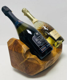 My Square Mile Wine Rack, Champagne Bottle Holder For Counter Top, Kitchen, Bar, Cellar, Holds Two Wine Bottles (Double Wine Holder) - thumbnail 2