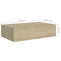 Berkfield Wall-Mounted Drawer Shelf Oak 40X23.5X10Cm Mdf - thumbnail 9