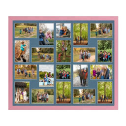 AK Frames 80X70Cm Pastel Pink Modern Multi Photo Frame With Pompadour Mount - Holds 20 Apertures (18X) 6X4, (2X) 4X4 Photos