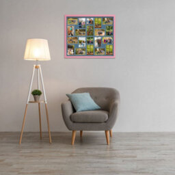 AK Frames 80X70Cm Pastel Pink Modern Multi Photo Frame With Pompadour Mount - Holds 20 Apertures (18X) 6X4, (2X) 4X4 Photos - thumbnail 3