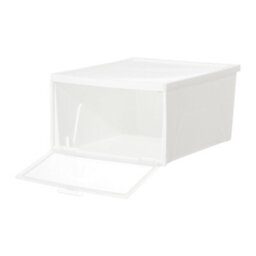Thehotsale Stackable Plastic Shoe Box Shoe Storage 3Pcs In White - thumbnail 6