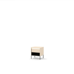 Arte Trend 10 Bedside Table 46Cm - Beige & Black With Led Lighting And Contemporary Storage - thumbnail 4